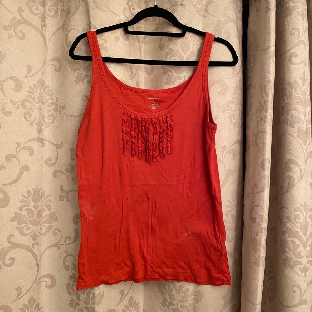 Are you ready for summer? Ruffle orange tank 4u!